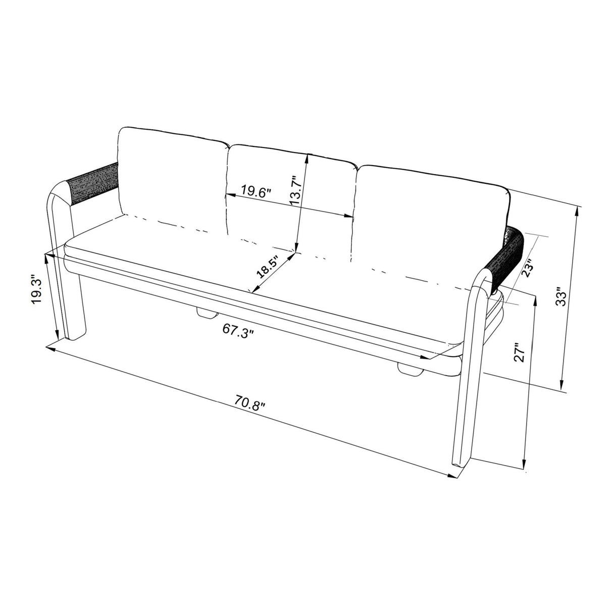   Modern European furniture - Cushioned Teak Outdoor Bench - www.oroa.com | Oroa.com