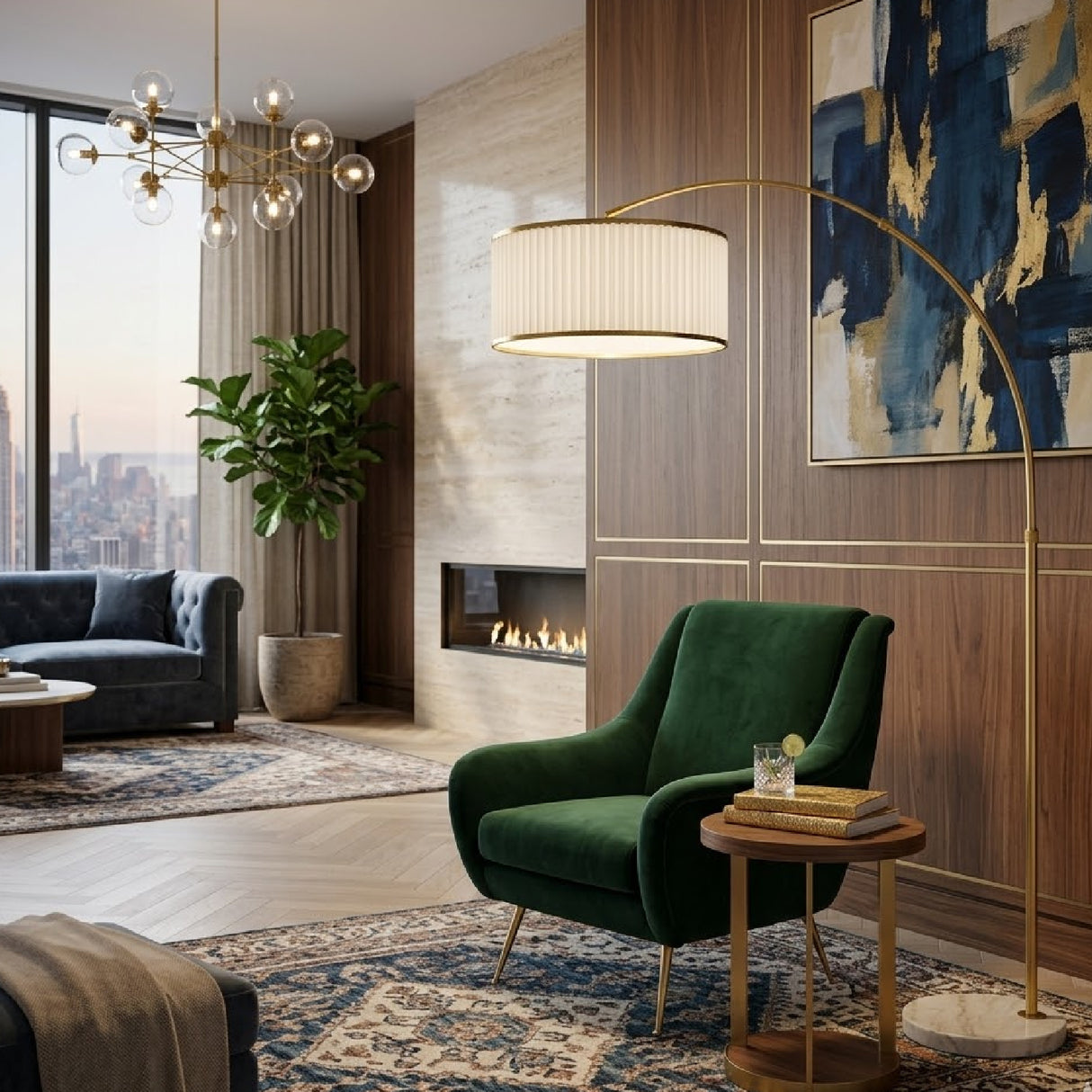   Modern European furniture - White Fluted Linen Floor Lamp - www.oroa.com | Oroa.com
