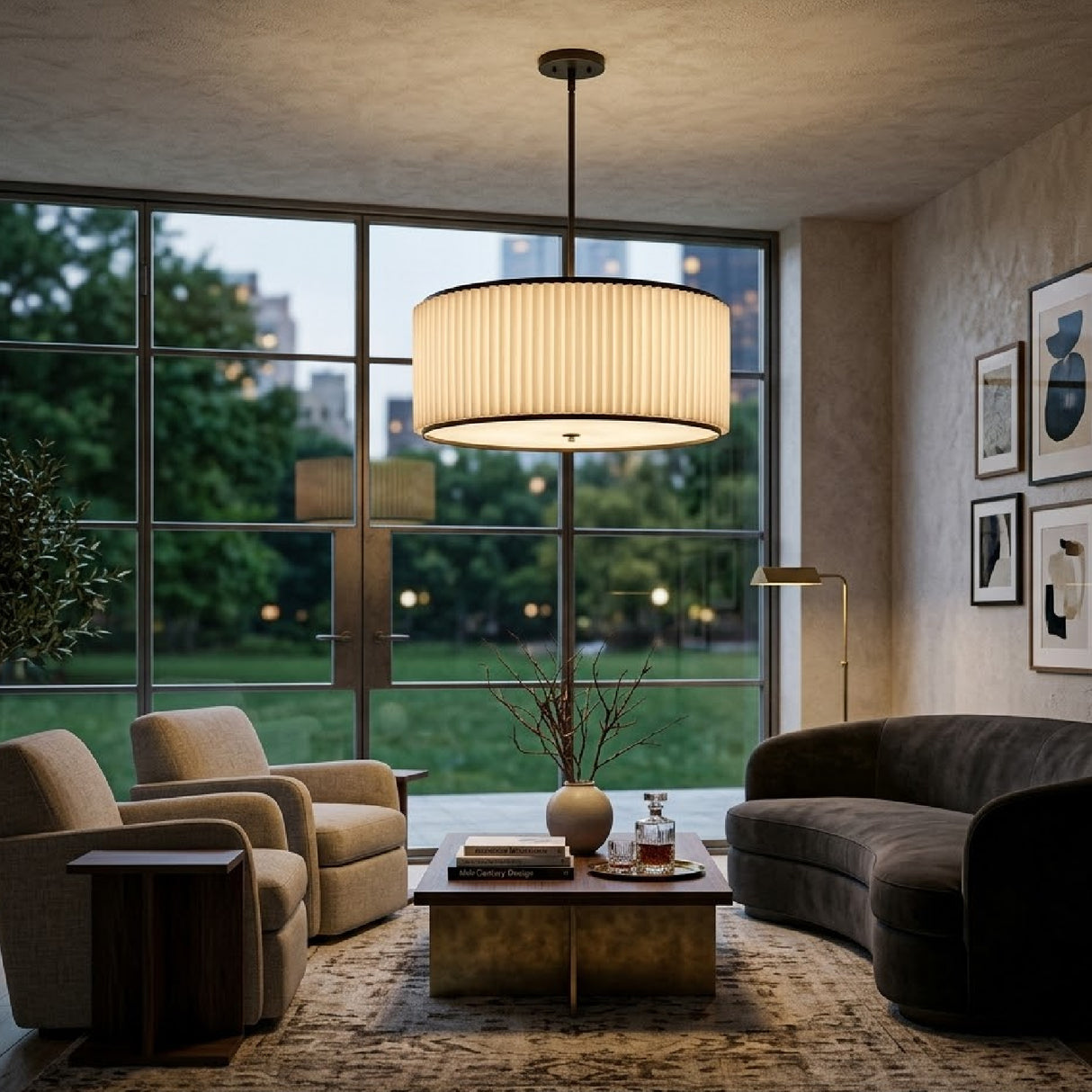   Modern European furniture - White Fluted 2-Light Chandelier - www.oroa.com | Oroa.com