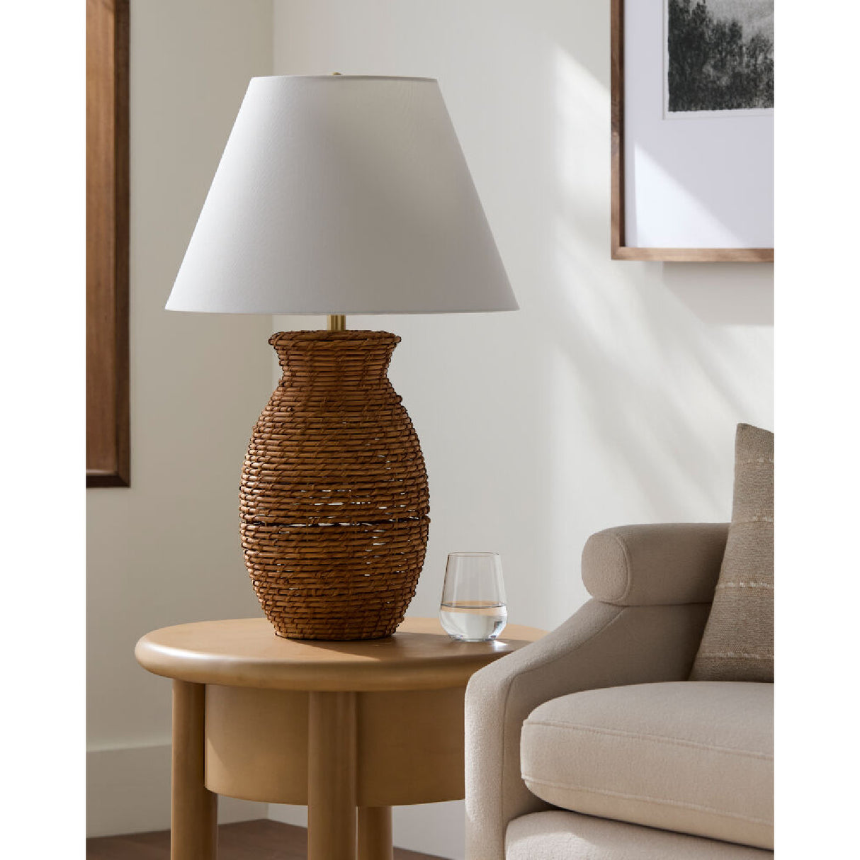   Modern European furniture - Painted Rattan Accent Table Lamp - www.oroa.com | Oroa.com