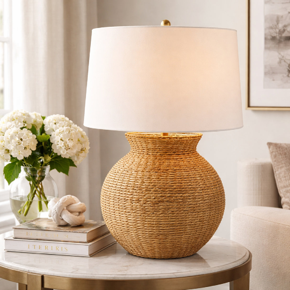   Modern European furniture - White Drum Shade Table Lamp - www.oroa.com | Oroa.com