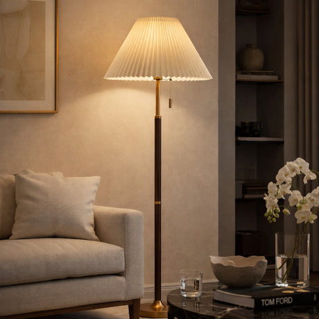   Modern European furniture - Pleated White Linen Floor Lamp - www.oroa.com | Oroa.com