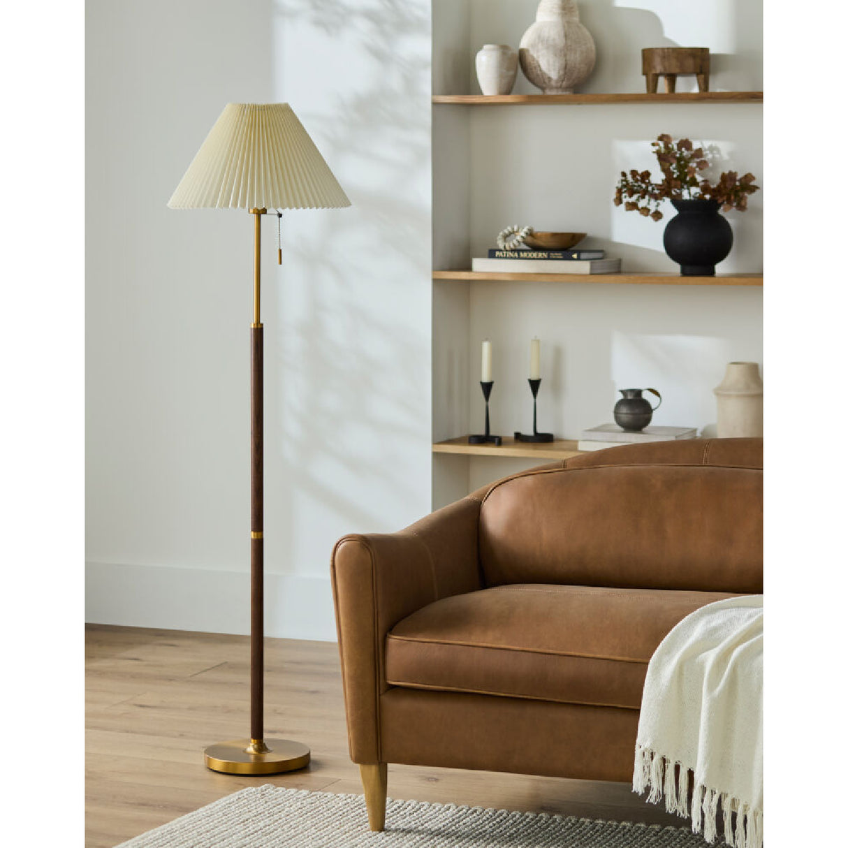   Modern European furniture - Pleated White Linen Floor Lamp - www.oroa.com | Oroa.com