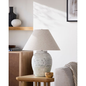   Modern European furniture - Painted White Cement Table Lamp - www.oroa.com | Oroa.com