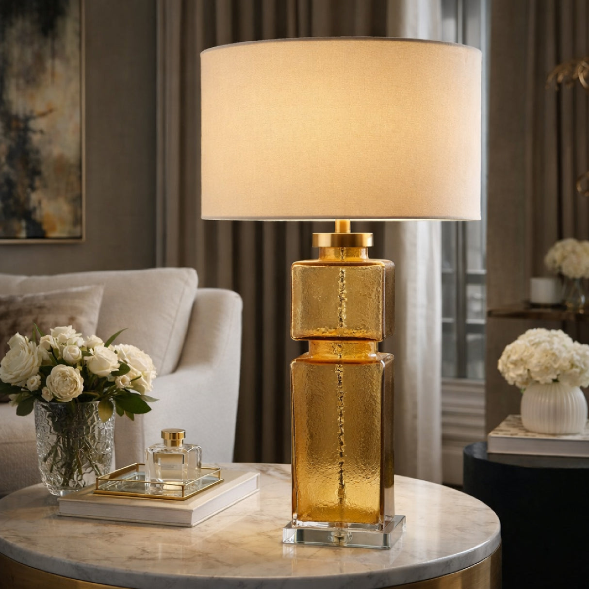   Modern European furniture - Yellow Glass Accent Table Lamp - www.oroa.com | Oroa.com