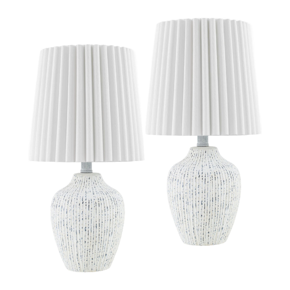   Modern European furniture - Pleated Linen Shade Table Lamps (2) - www.oroa.com | Oroa.com