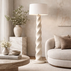  Modern European furniture - Cream Spiral Accent Floor Lamp - www.oroa.com | Oroa.com