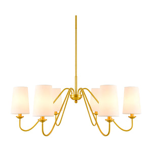   Modern European furniture - 6-Light White Linen Chandelier - www.oroa.com | Oroa.com
