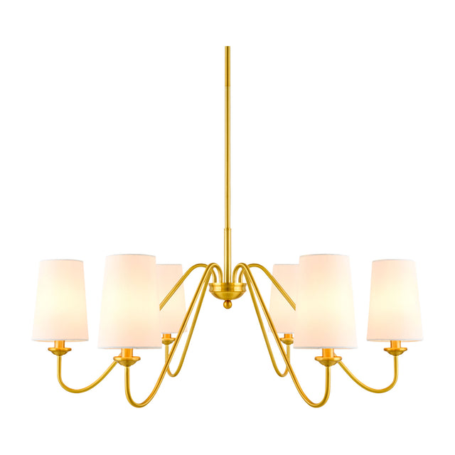 Modern European furniture - 6-Light White Linen Chandelier - www.oroa.com