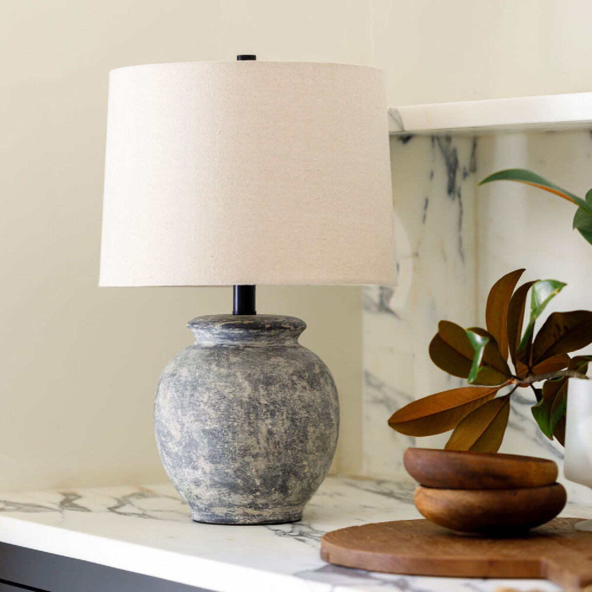   Modern European furniture - Antique Gray Ceramic Table Lamp - www.oroa.com | Oroa.com