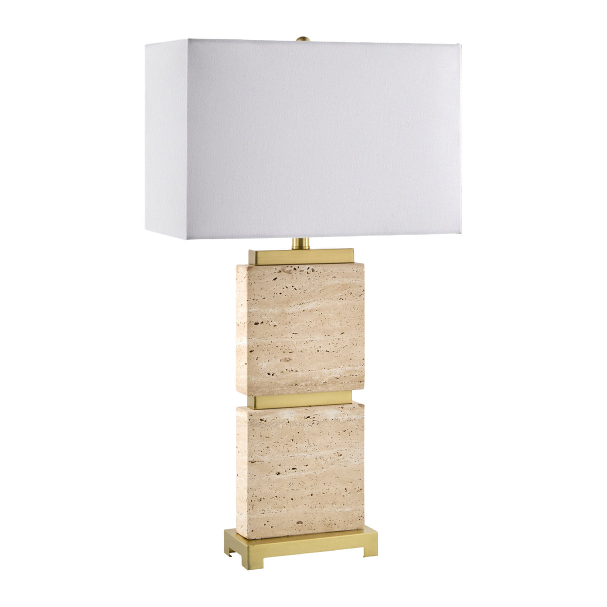   Modern European furniture - Travertine Accent Table Lamp - www.oroa.com | Oroa.com
