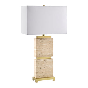   Modern European furniture - Travertine Accent Table Lamp - www.oroa.com | Oroa.com