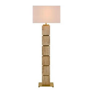   Modern European furniture - Natural Travertine Accent Floor Lamp - www.oroa.com | Oroa.com