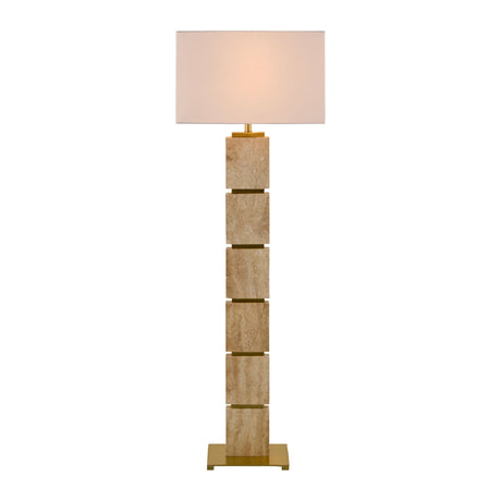   Modern European furniture - Natural Travertine Accent Floor Lamp - www.oroa.com | Oroa.com
