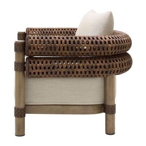   Modern European furniture - Cushioned Wicker Outdoor Accent Chair - www.oroa.com | Oroa.com