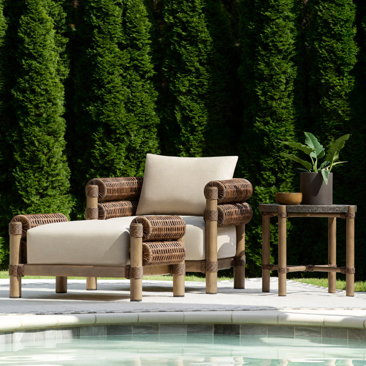   Modern European furniture - Cushioned Wicker Outdoor Accent Chair - www.oroa.com | Oroa.com