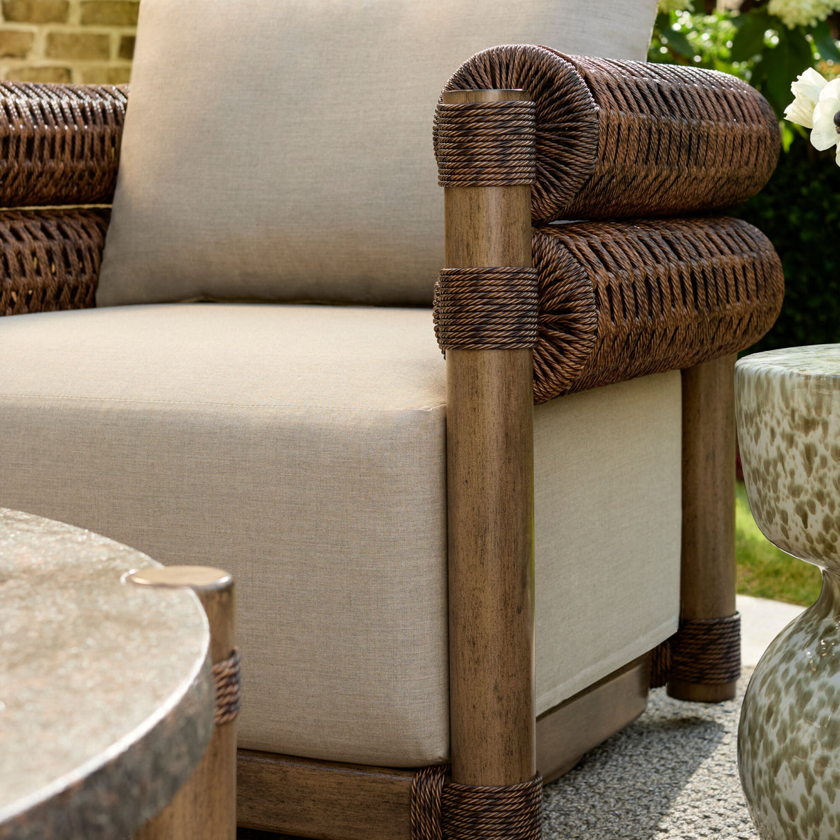   Modern European furniture - Cushioned Wicker Outdoor Swivel Chair - www.oroa.com | Oroa.com