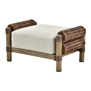   Modern European furniture - Cushioned Wicker Outdoor Ottoman - www.oroa.com | Oroa.com