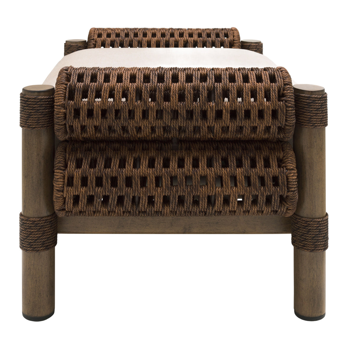   Modern European furniture - Cushioned Wicker Outdoor Ottoman - www.oroa.com | Oroa.com