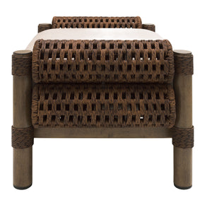   Modern European furniture - Cushioned Wicker Outdoor Ottoman - www.oroa.com | Oroa.com