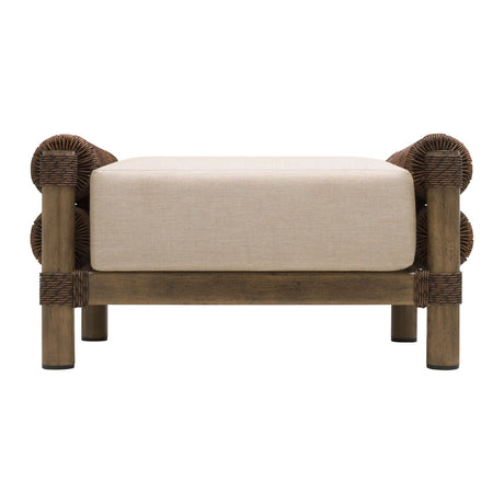   Modern European furniture - Cushioned Wicker Outdoor Ottoman - www.oroa.com | Oroa.com