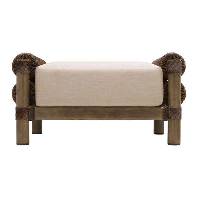 Modern European furniture - Cushioned Wicker Outdoor Ottoman - www.oroa.com