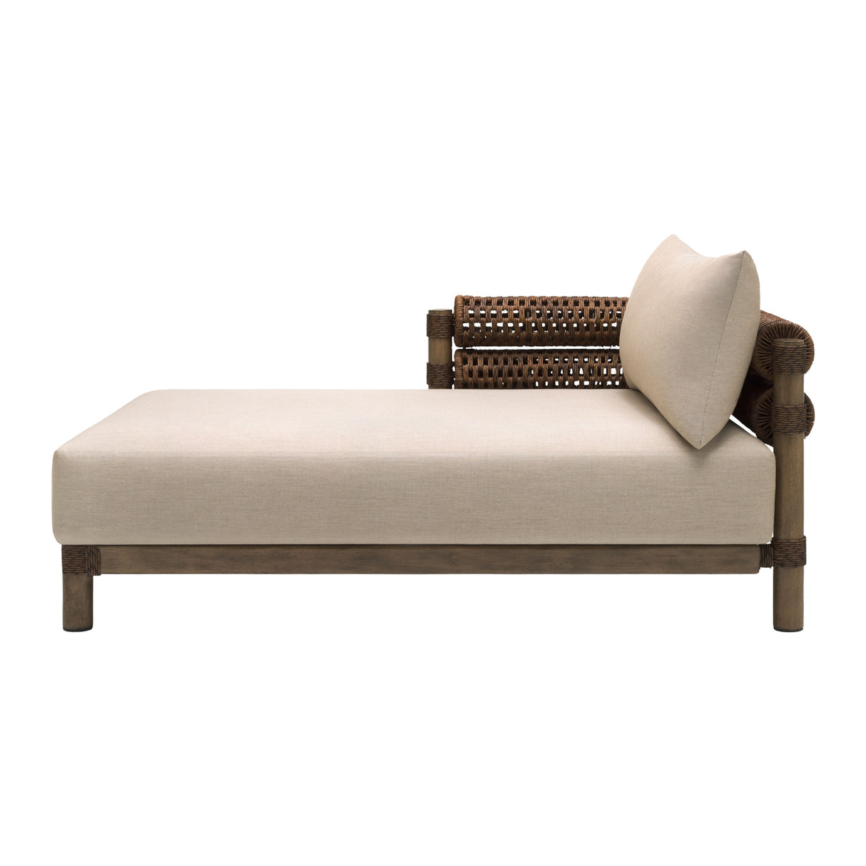   Cushioned Wicker Outdoor Left-Armed Chaise | Oroa.com