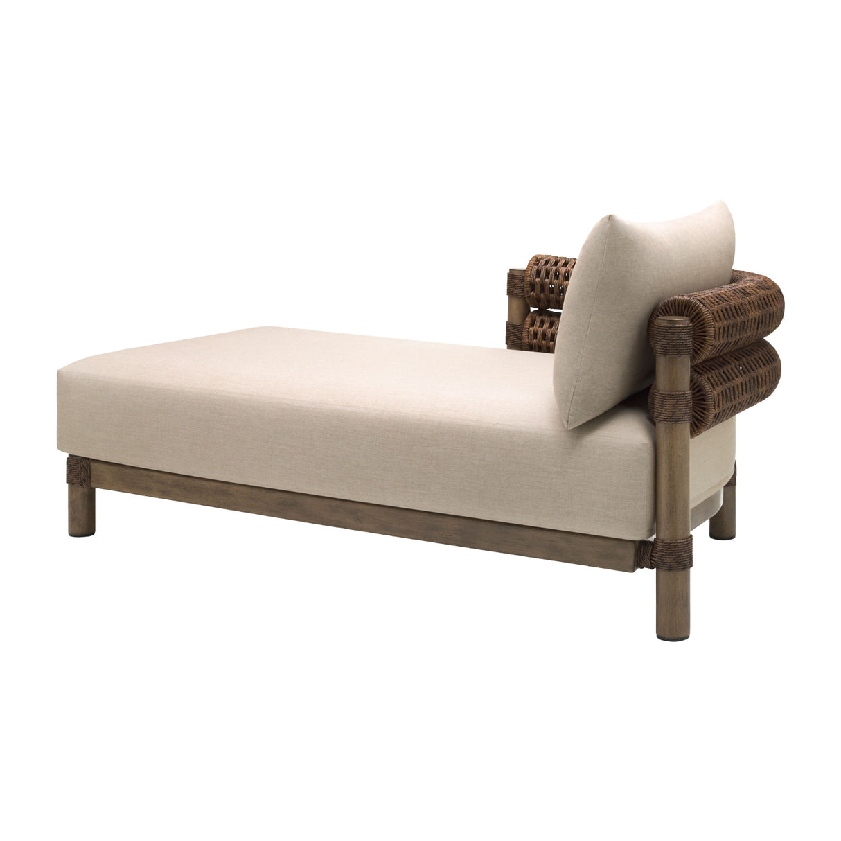   Cushioned Wicker Outdoor Left-Armed Chaise | Oroa.com