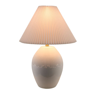   Modern European furniture - Ceramic Pleated Linen Table Lamp - www.oroa.com | Oroa.com