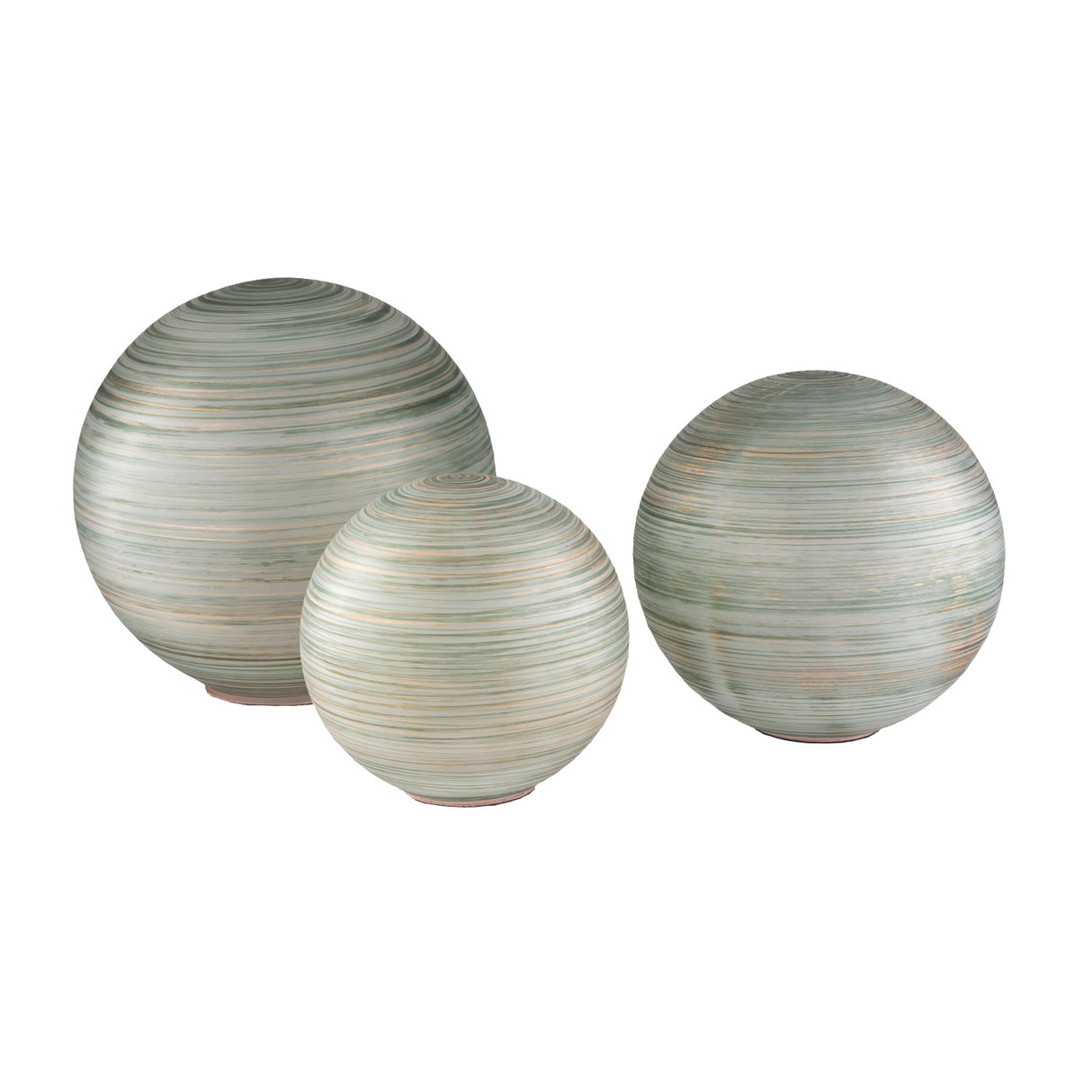   Modern European furniture - Glass Sphere Outdoor Sculpture Set (3) - www.oroa.com | Oroa.com