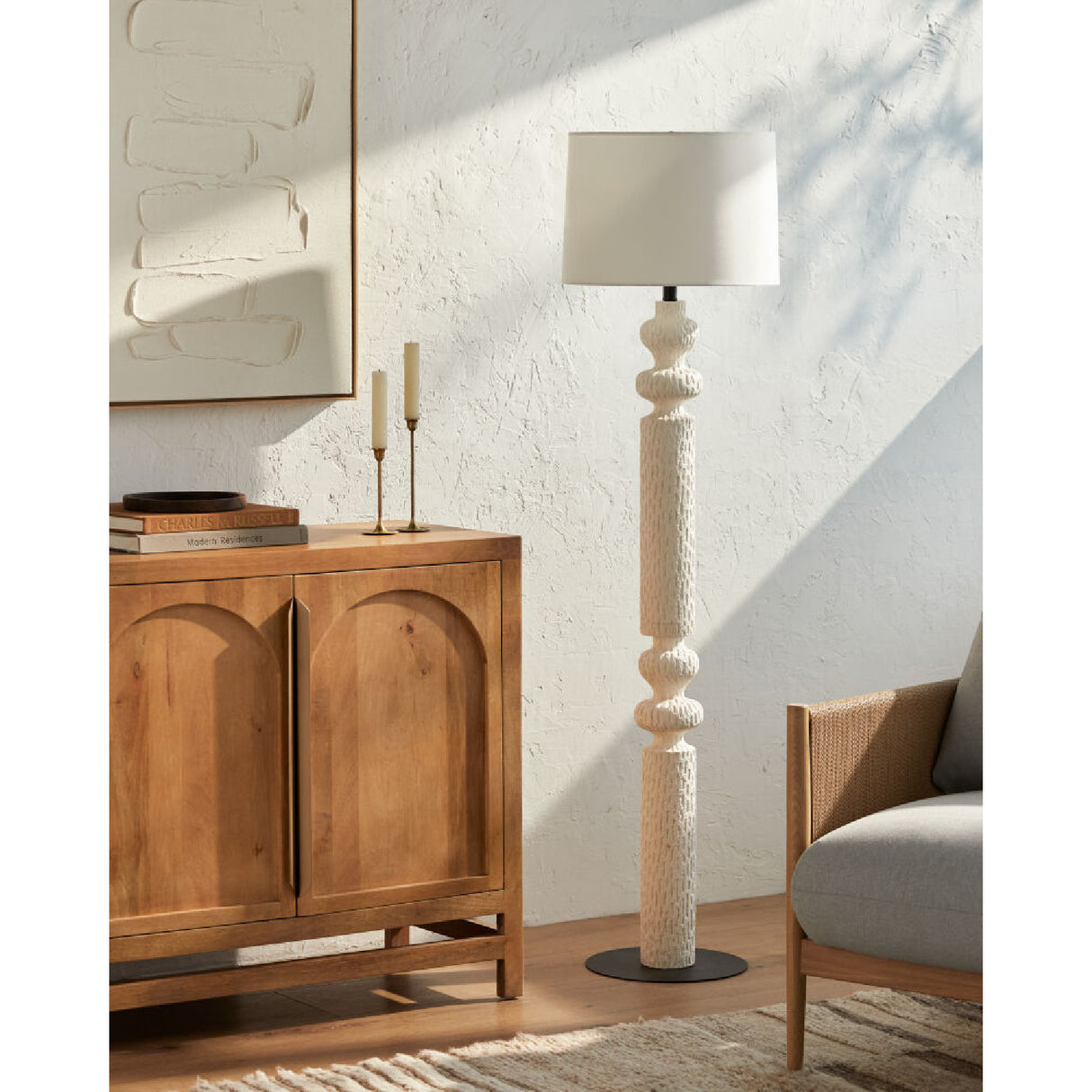   Modern European furniture - Lacquered White Accent Floor Lamp - www.oroa.com | Oroa.com