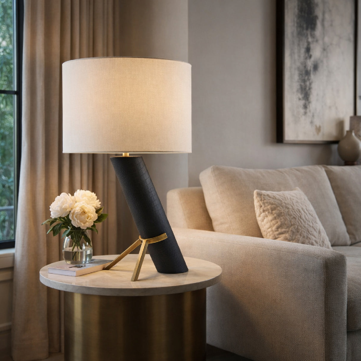   Modern European furniture - Tilted Tube Base Table Lamp - www.oroa.com | Oroa.com