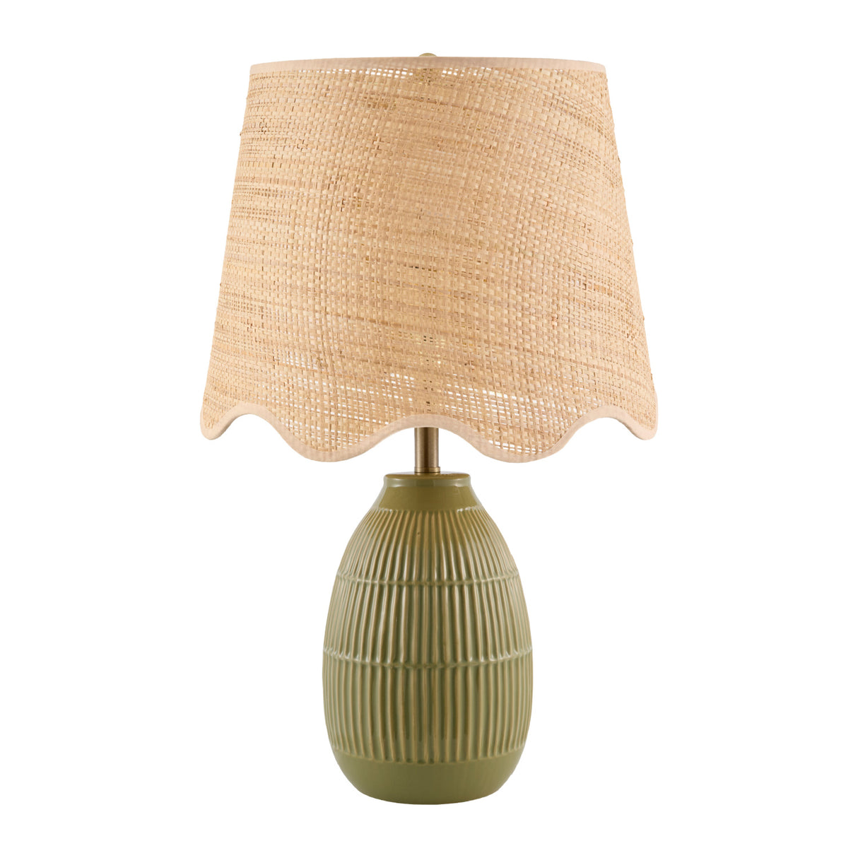   Modern European furniture - Scalloped Beige Jute Table Lamp - www.oroa.com | Oroa.com