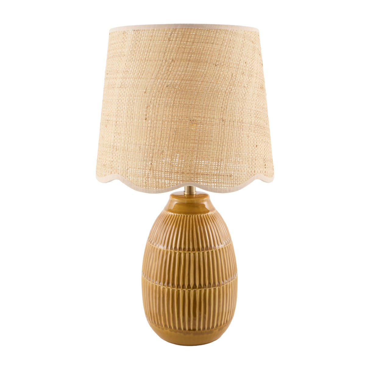  Modern European furniture - Scalloped Beige Jute Table Lamp - www.oroa.com | Oroa.com