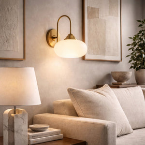   Modern European furniture - White Glass Accent Wall Lamp - www.oroa.com | Oroa.com