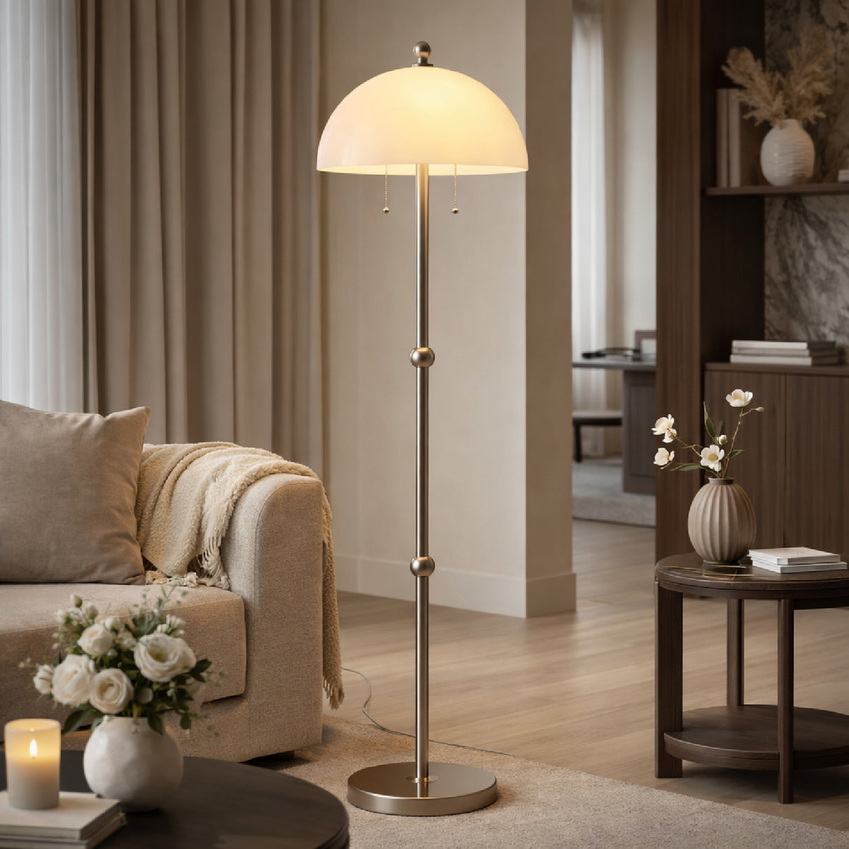   Modern European furniture - White Glass Dome Floor Lamp - www.oroa.com | Oroa.com