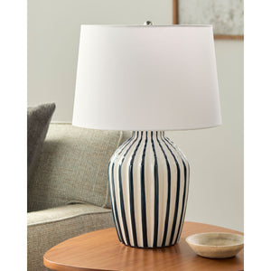   Modern European furniture - Lined Ceramic Accent Table Lamp - www.oroa.com | Oroa.com