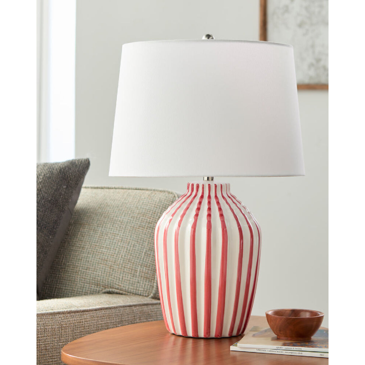   Modern European furniture - Lined Ceramic Accent Table Lamp - www.oroa.com | Oroa.com