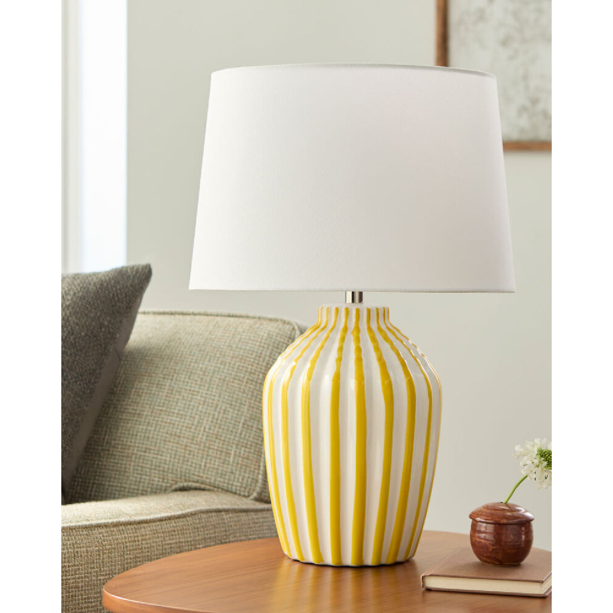   Modern European furniture - Lined Ceramic Accent Table Lamp - www.oroa.com | Oroa.com