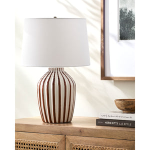   Modern European furniture - Lined Ceramic Accent Table Lamp - www.oroa.com | Oroa.com
