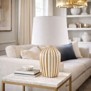   Modern European furniture - Lined Ceramic Accent Table Lamp - www.oroa.com | Oroa.com