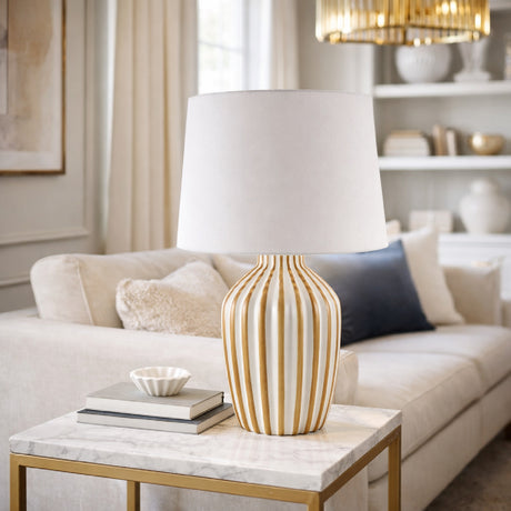  Modern European furniture - Lined Ceramic Accent Table Lamp - www.oroa.com | Oroa.com
