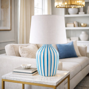   Modern European furniture - Lined Ceramic Accent Table Lamp - www.oroa.com | Oroa.com