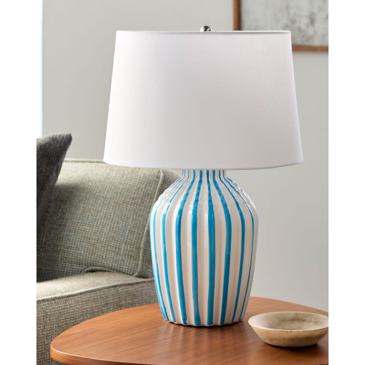   Modern European furniture - Lined Ceramic Accent Table Lamp - www.oroa.com | Oroa.com