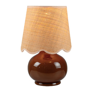   Modern European furniture - Scalloped Raffia Shade Table Lamp - www.oroa.com | Oroa.com