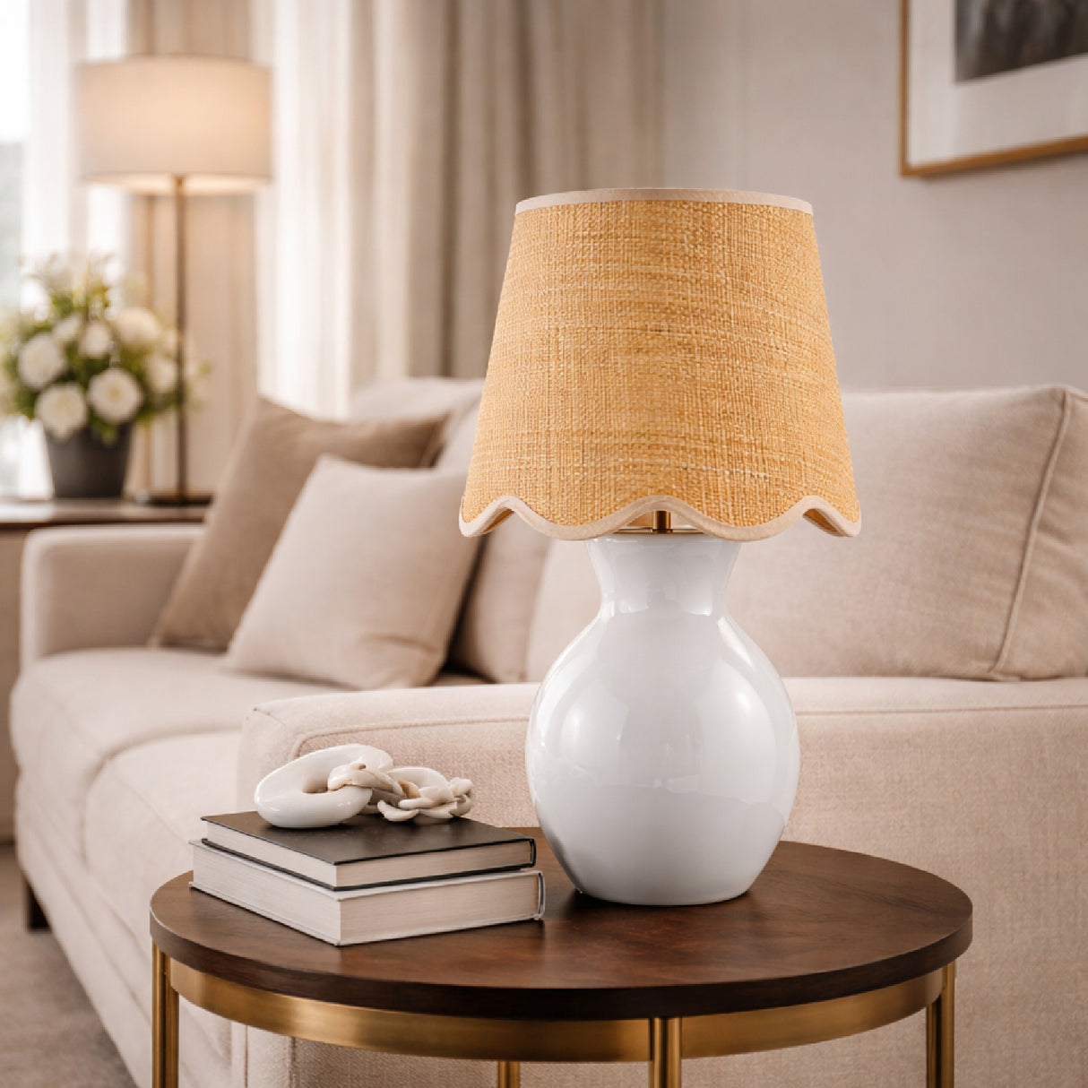   Modern European furniture - Scalloped Edge Accent Table Lamp - www.oroa.com | Oroa.com