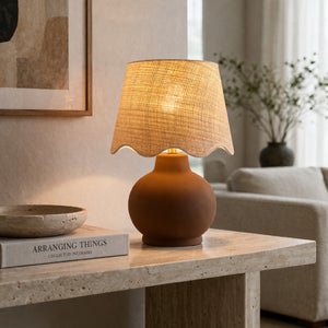   Modern European furniture - Wavy Linen Ceramic Table Lamp - www.oroa.com | Oroa.com