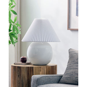   Modern European furniture - Pleated White Fabric Table Lamp - www.oroa.com | Oroa.com