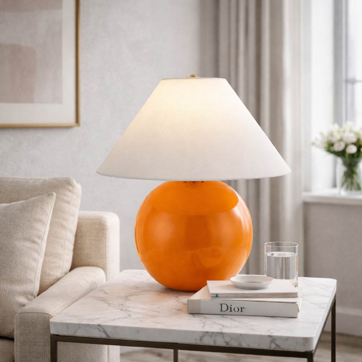   Modern European furniture - White Empire Fabric Table Lamp - www.oroa.com | Oroa.com