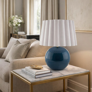   Modern European furniture - Scalloped White Fabric Table Lamp - www.oroa.com | Oroa.com